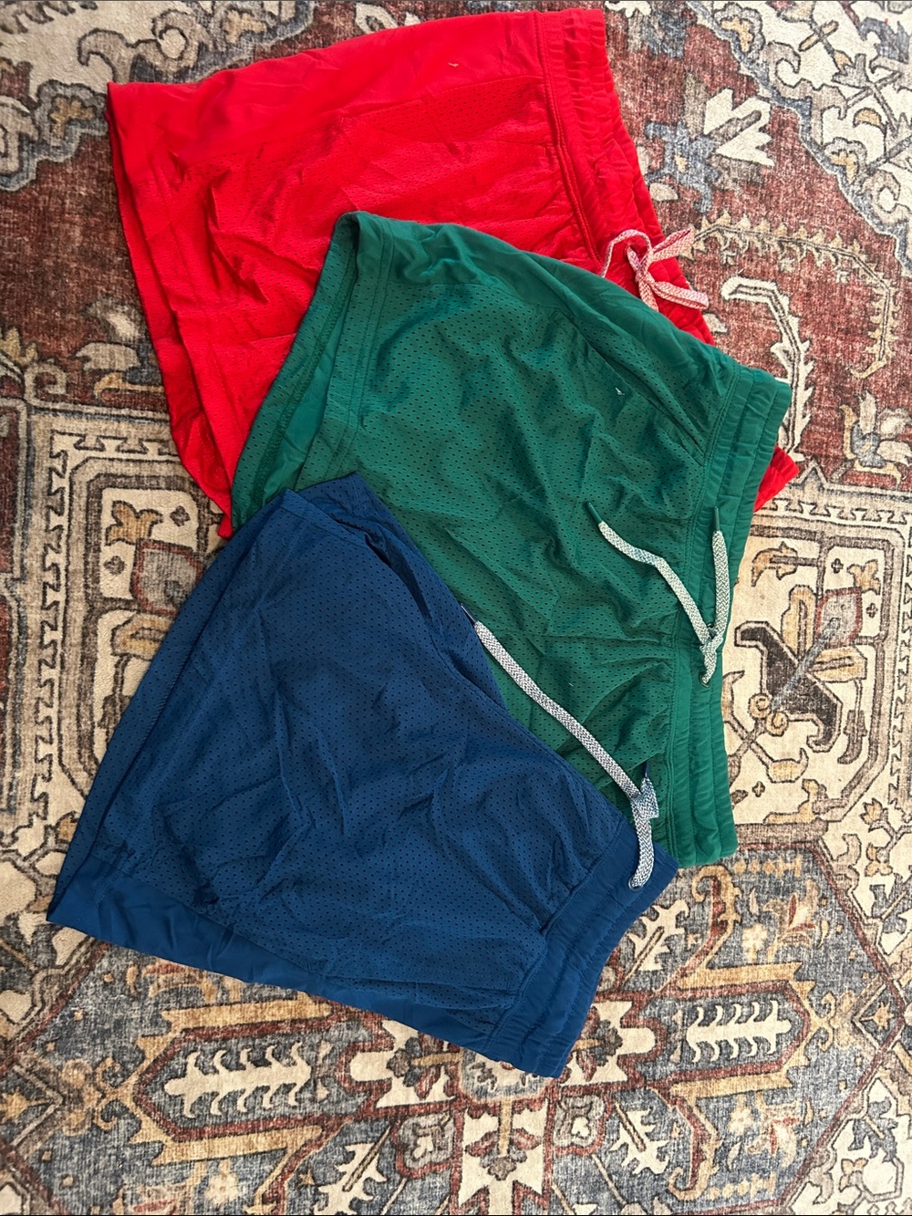 Mesh Athletic Shorts - Blue and Green